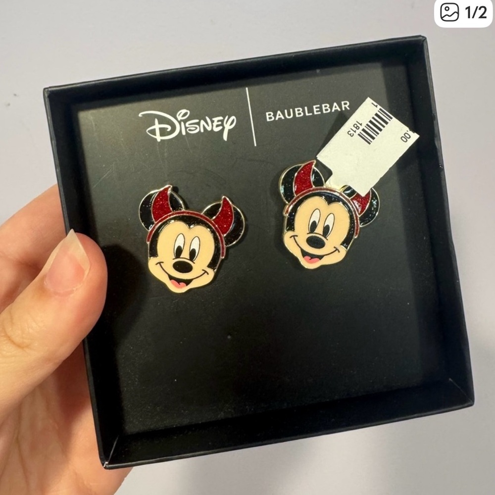 BaubleBar Disney Mickey Mouse Devil Earrings